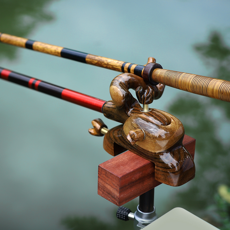 Fishing Rod Rack - CHILENT Fishing Rod Holder Adjustable Wooden
