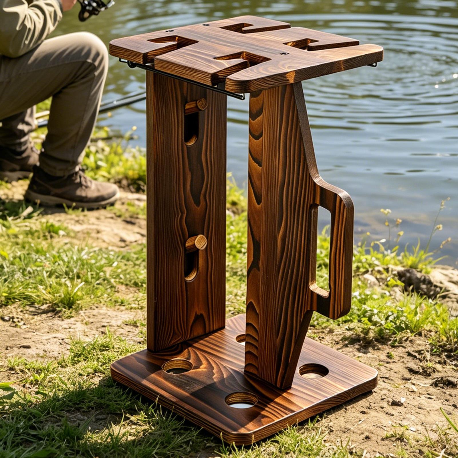 Fishing Rod Holder Wooden Port - đánh giá và giá Fishing Rod Rack