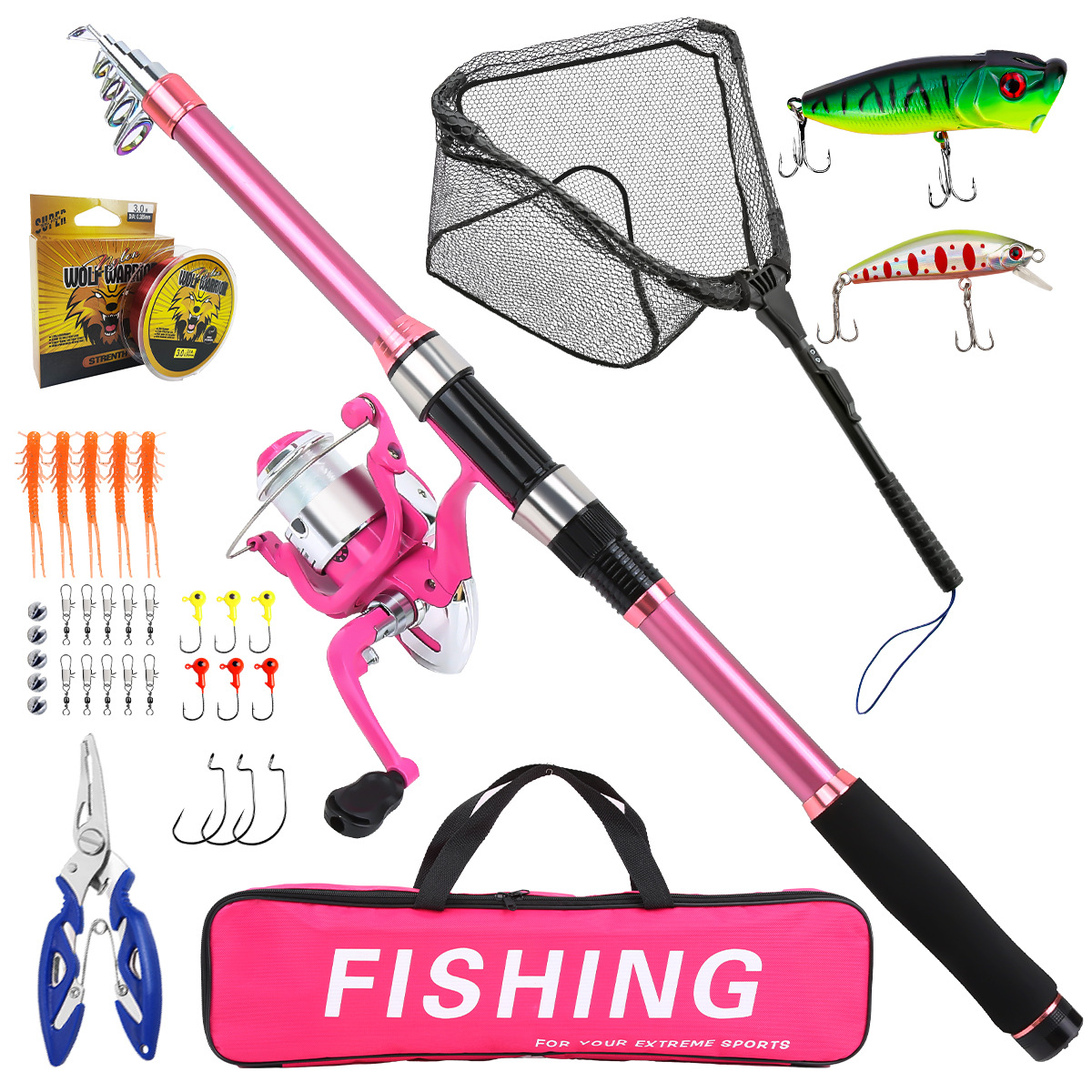 Fishing Pole Set Full Kits Wit - đánh giá và giá Fishing Rod Spinning
