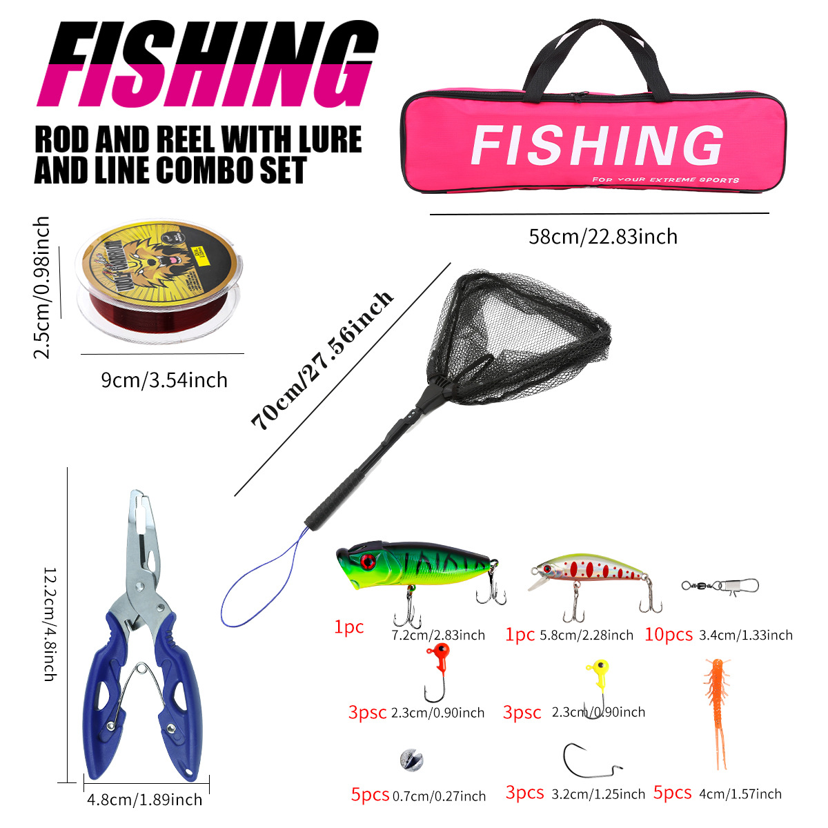 Fishing Pole Set Full Kits Wit - đánh giá và giá Fishing Rod Spinning
