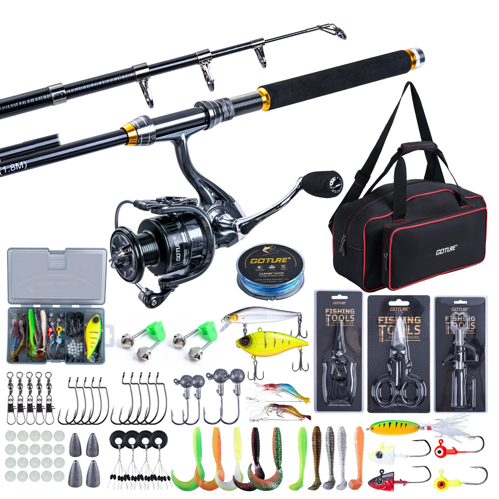 Goture Fishing Telescopic Rod  - đánh giá và giá Fishing Rod Spinning